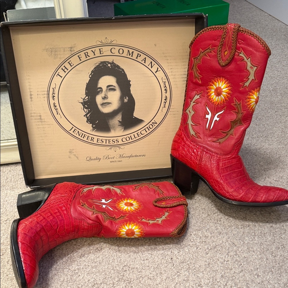 Limited Edition Frye Embroidered aligator Boots